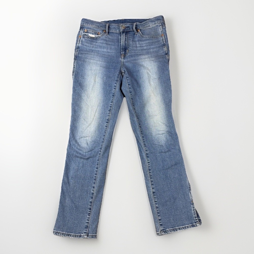 Gap Vintage Slim‎ Mid Rise Jeans Womens 29/8L Blue Side Slit Denim Long